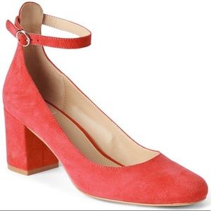 Red GAP block heel Mary Jane pumps